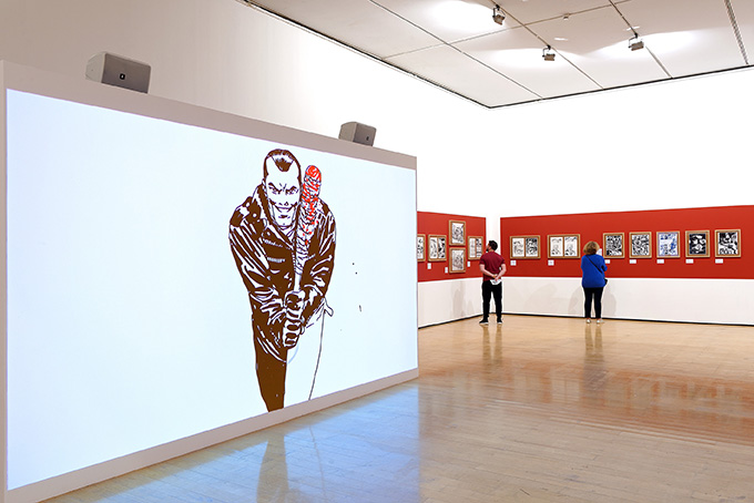 Vue de l'exposition Charlie Adlard au macLYON pour Lyon BD Festival