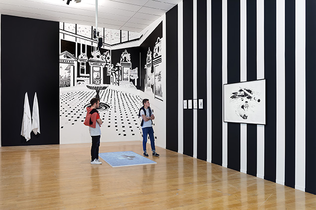 Vue de l’exposition Storytelling au MAC Lyon. Œuvres de Chourouk Hriech 