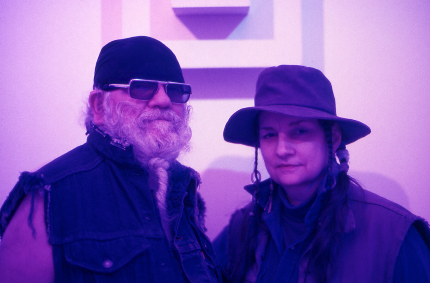 La Monte Young  et Marian Zazeela. Exposition Musiques en scène 1999 au macLYON