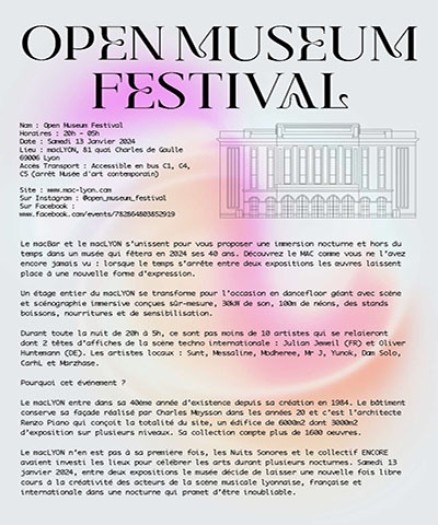 Communiqué de presse Open Museum Festival