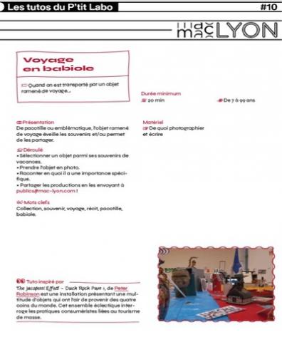 Ateliers de médiation spécial confinement