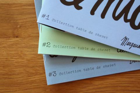 Les trois premiers numéros de la collection Table de chevet 