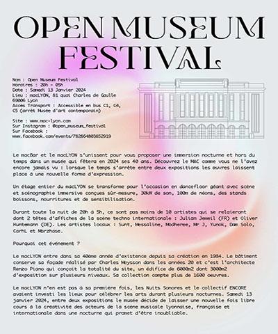 Communiqué de presse Open Museum Festival