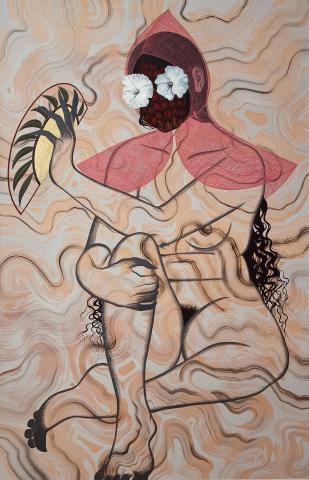 Marigold Santos, shroud in-situ (spiral ginger), 2023